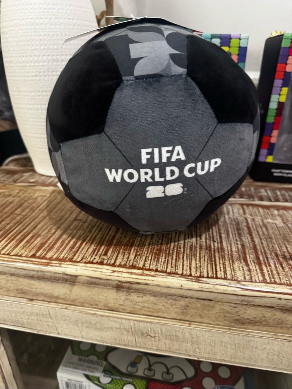 FIFA World Cup Plush Soccer Ball - Black/Gray